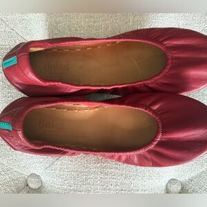 Tieks Cardinal Red Leather Flats